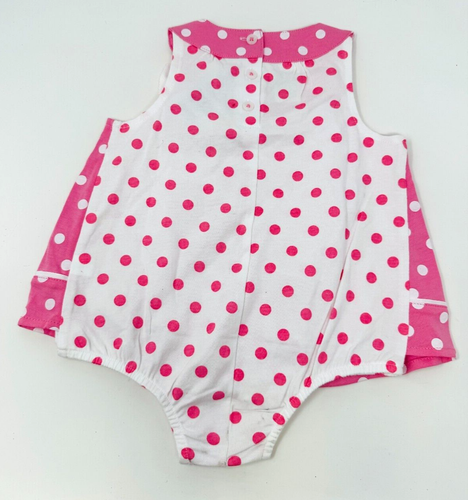 First Impressions Pink Polka Dot Sunsuit With Bow Size 12 Months NWT - 第 3/5 張圖片