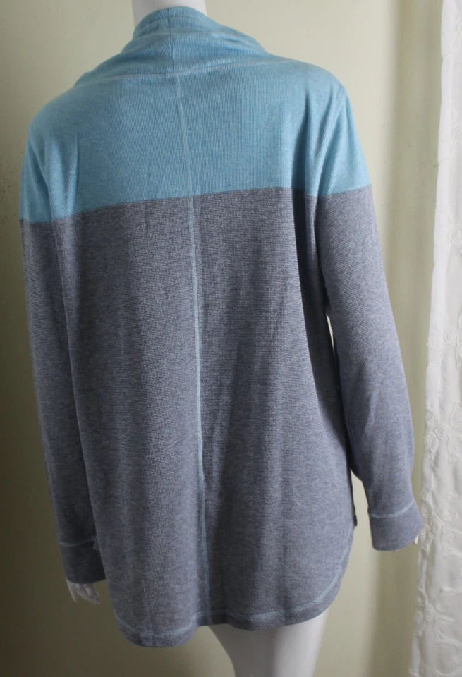 NWT Talbots Sz XL Aqua Gray Monk Cowl Neck Soft Pullover Top Tunic Top - Image 2 of 4