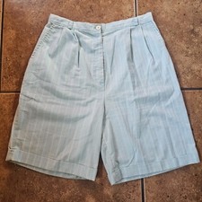 Vintage Striped Shorts Pastel Malouf Size 28" Waist 90s Pleated High Rise