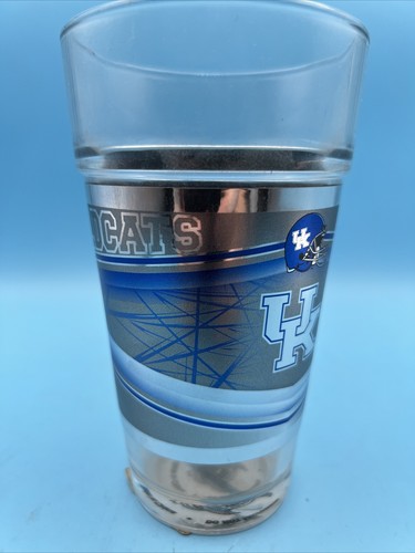 University of Kentucky Wildcats Football Drinking Glass Blue Gray Modern - Picture 6 of 10
