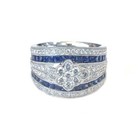 18ktwg Natural Sapphire & Diamonds Fashion Right Hand Ring Size 6.5