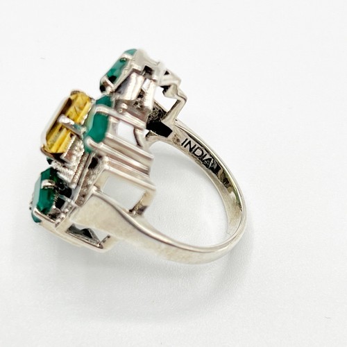 Nicky Butler 925 Sterling Silver Citrine Art Deco Enamel Size 7 Ring NEW NB - Picture 15 of 18