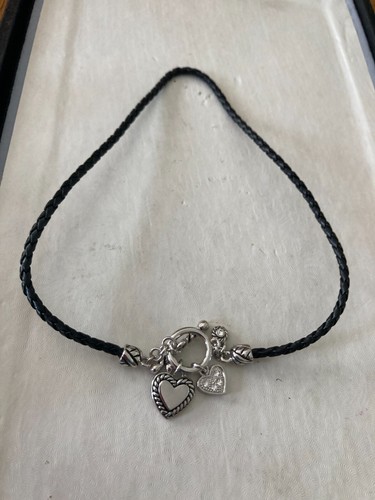 Heart Toggle Necklace with Black Cord 