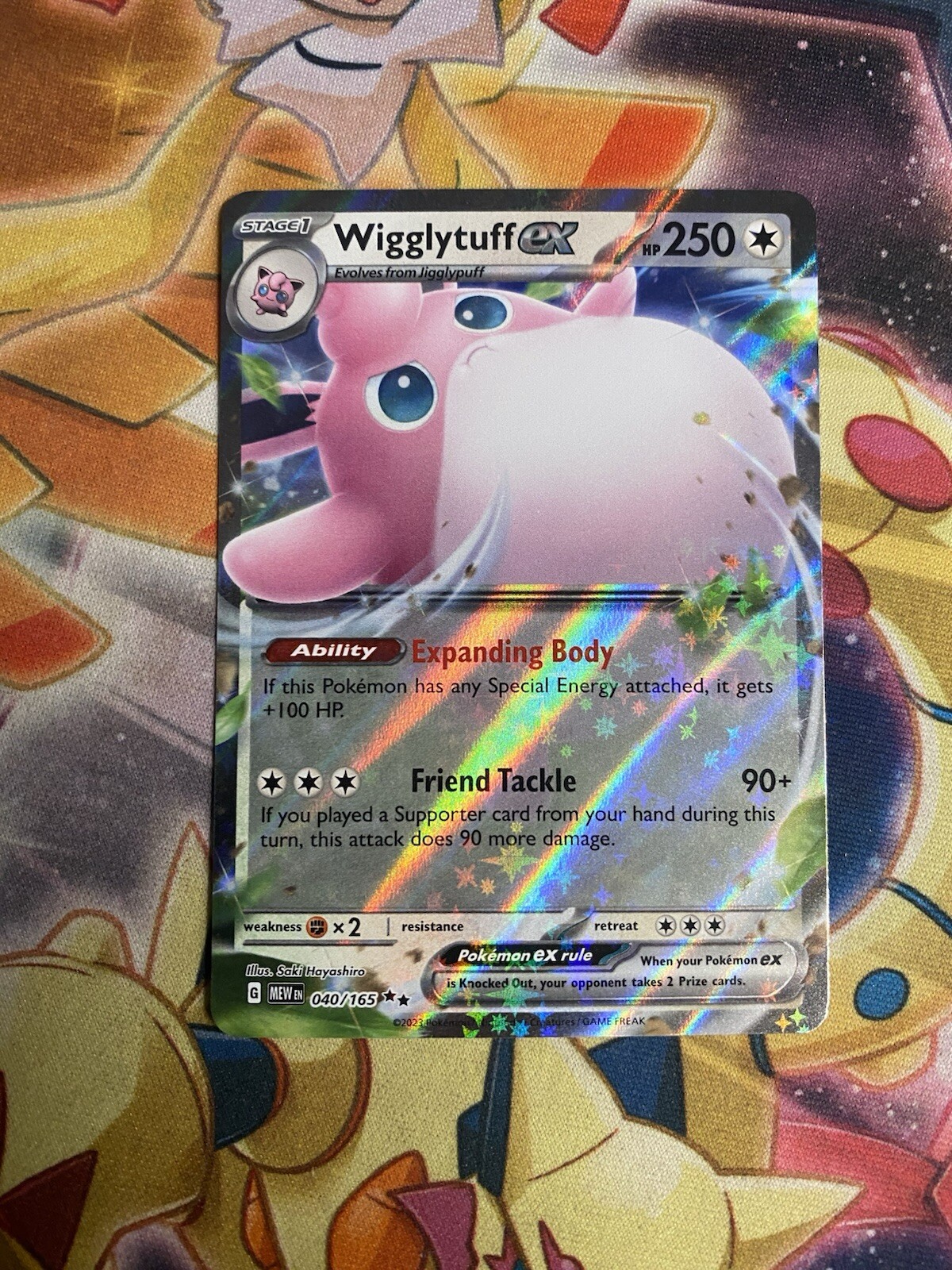 Pokemon Card Wigglytuff ex 040/165 MEW EN 151 Double Rare Near Mint