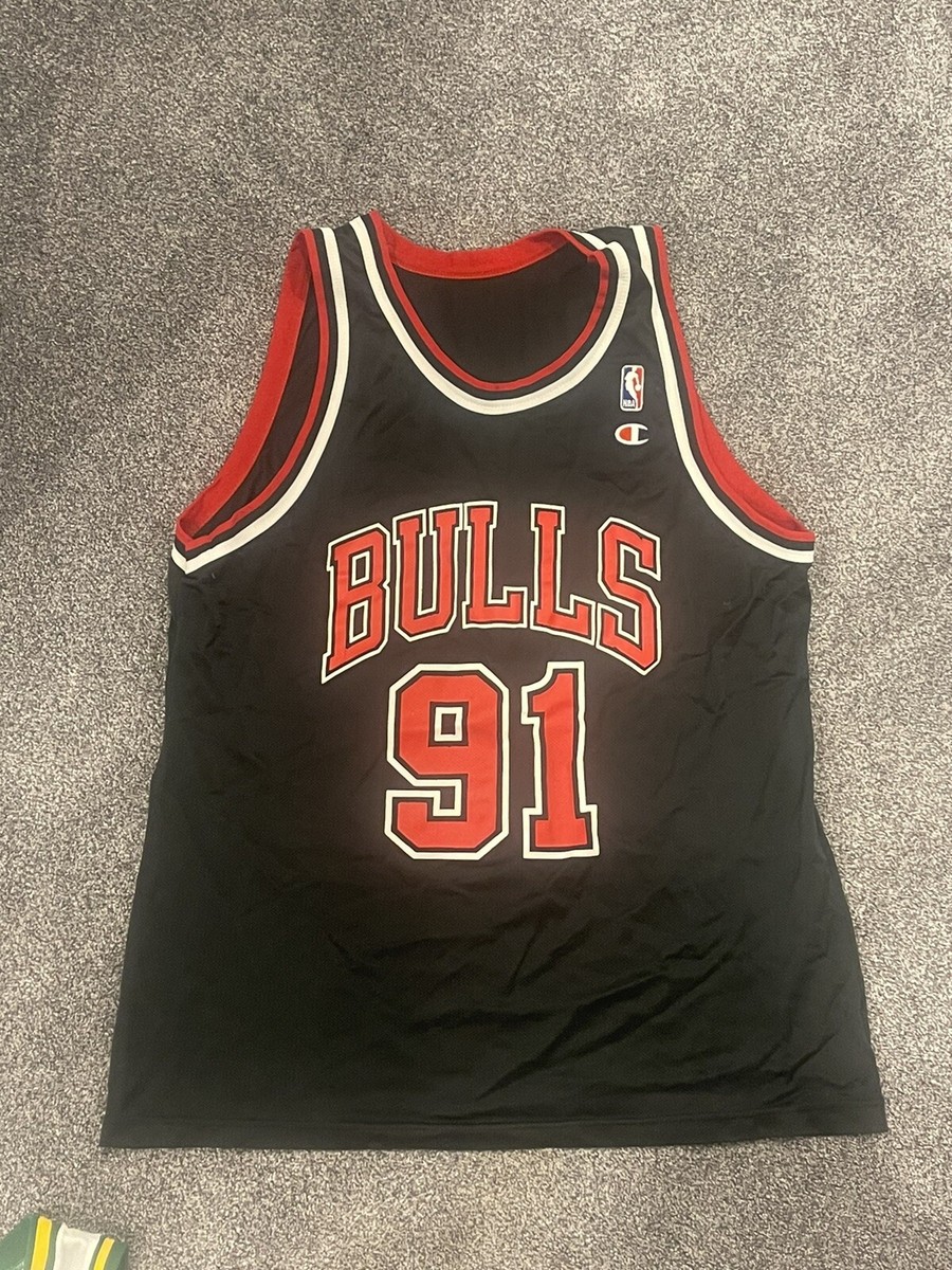 Vintage 90s Champion Chicago Bulls Dennis Rodman Basketball Jersey