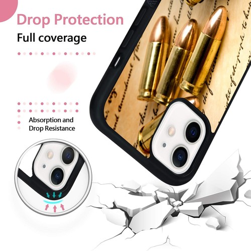 Anti scratch Cover 2nd Amendment Bullets For iPhone SE XS XR Max 5 6 7 8 Plus - Picture 15 of 25