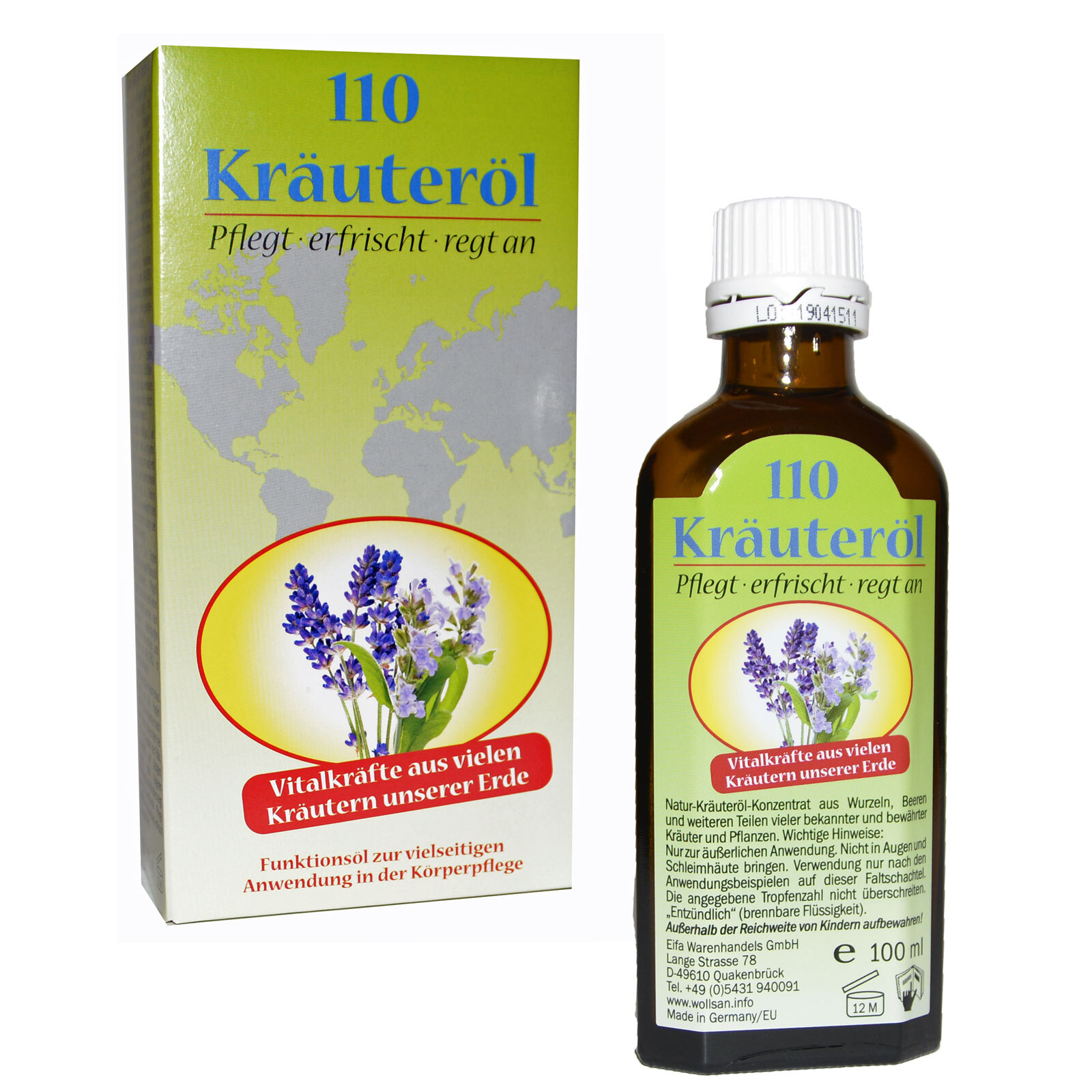 Hygiene Kräuteröl 110 Kräuter Öl Massageöl Vitalkräfte Pflegt erfrischt massage