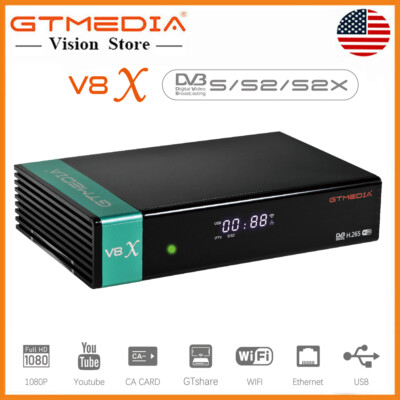 GTMEDIA V8X H.265 HD Satellite Receiver DVB-S/S2/S2X Sat TV Box C/Ku Band LNB In