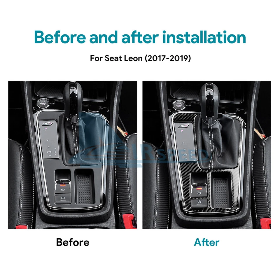Cubierta interior del cuadro del panel de cambio de marchas de fibra de carbono para Seat Leon 2017-2019 Foto 2 de 4