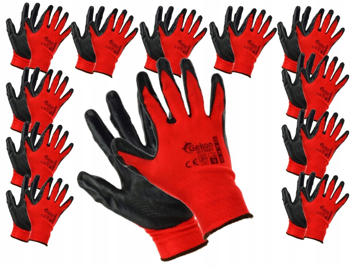 12 Paia Di Guanti Da Lavoro Tessuto Di Nylon Con Rivestimento In Pu Taglia 8 M Bianco - Foto 9