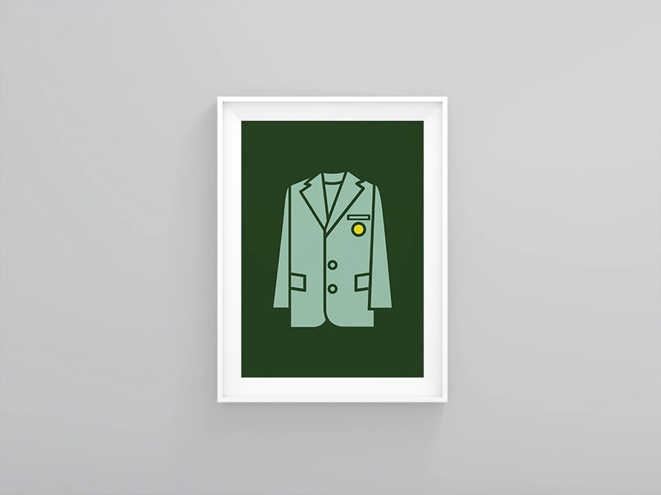 Masters Green Jacket Print 9x12 Tiger Woods Nike Frank August Georgia 2019 N - Image 1 of 1