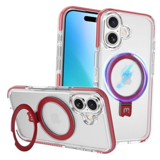 Case [Compatible with Magsafe] Slim Back Cover with iPhone 16 Red