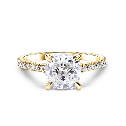 2.07 Carat Natural Diamond 1/2 way 14k rose gold Ring cushion center Gia J Color - Picture 10 of 10