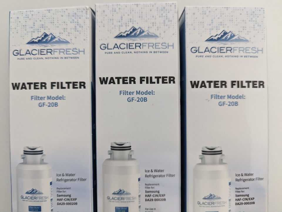 Glacier Fresh GF20B Refrigerator Water Filter For Samsung (Pack of 3