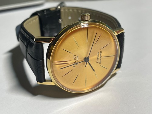 LUCH 23J USSR 1 MCHZ Gehäuse Stahl Titannitrid Beschichtung MANS ARMBANDUHR - Bild 6 von 12