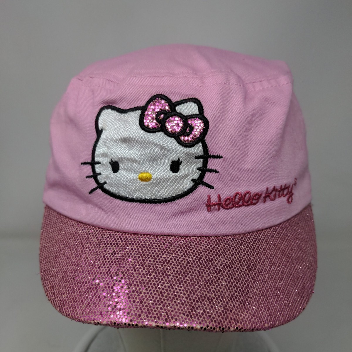 Sanrio Hello Kitty Fitted Cadet Army Cap Hat Pink Small One