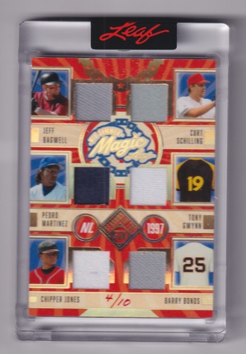 2024 Leaf Seasons In The Sun 12 GAME WORN JERSEY GRIFFEY BOND GWYNN JONES 4/10