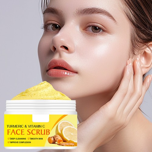 Vitamin C And Turmeric Face Scrub Cream Organics Microdermabrasion Facial Scrub - Picture 7 of 12