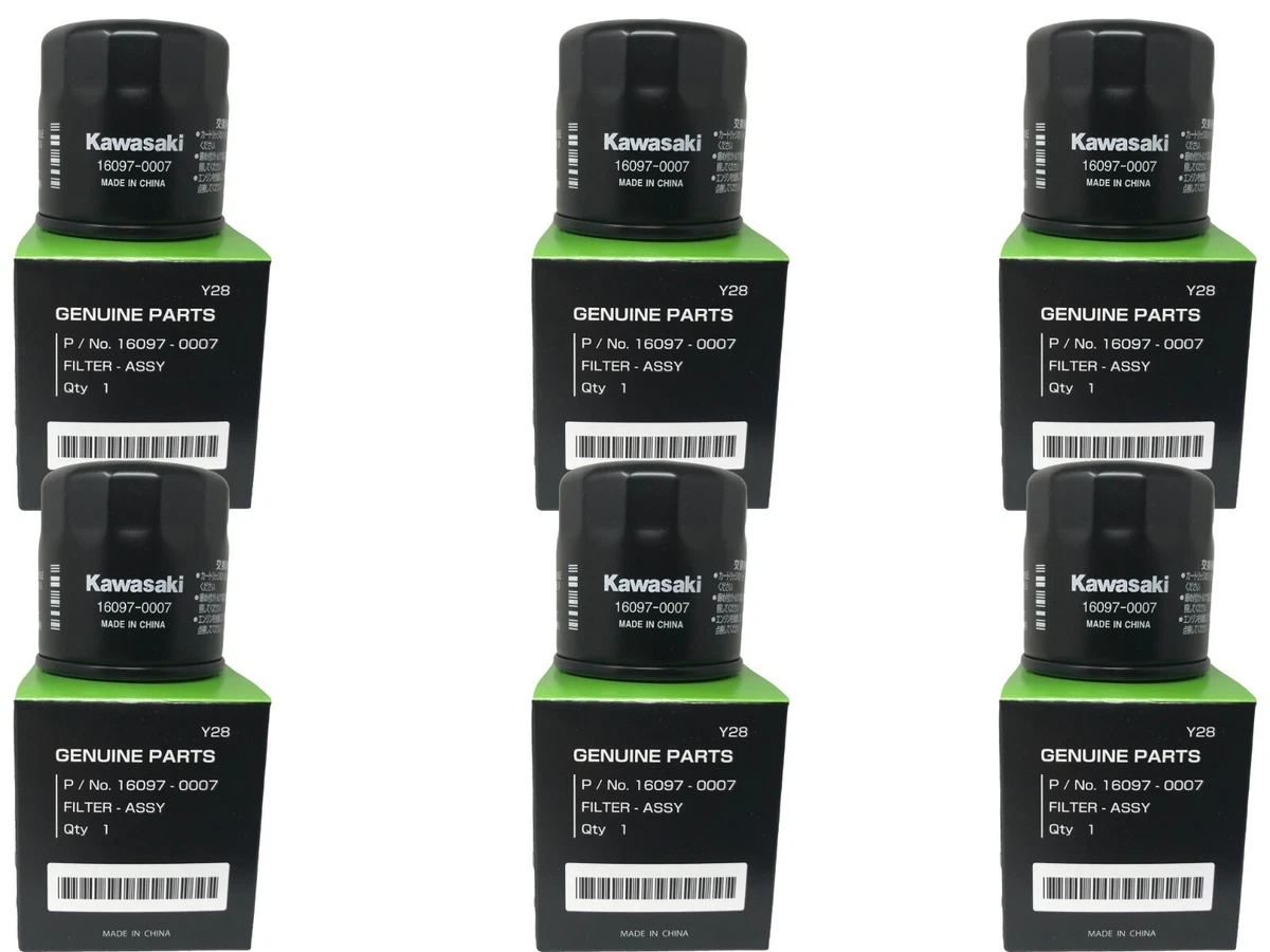 6 Pack Kawasaki OEM Oil Filter 16097-0007 replaces (16097-0003) | eBay