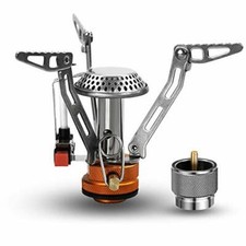 PSKOOK Portable Camping Gas Stove Ultralight Backpacking Pocket Stove with Piezo