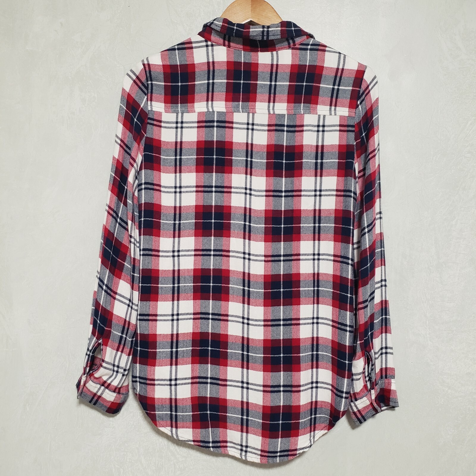 Zara Basic Collection Red Plaid Beaded Pockets Bu… - image 2