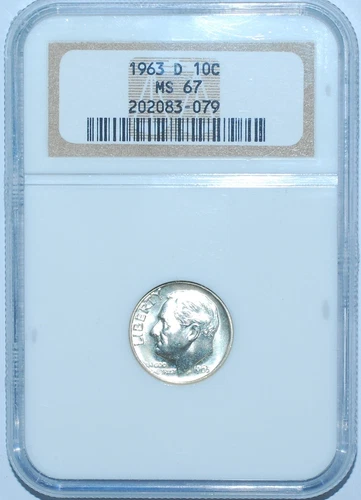 1963 D NGC MS67 Roosevelt Dime