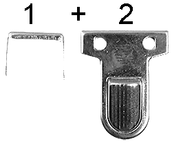 2 Steckschloss Mappenschloss Taschenverschluss silber  26mm 4 teilig - Bild 3 von 4