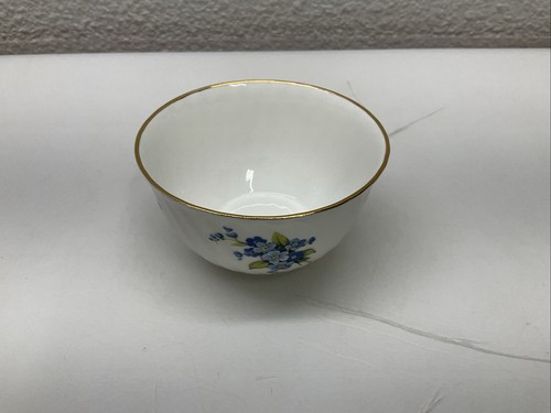 Crown Staffordshire Bone China Blue Floral Creamer Sugar Bowl & Tray England - Picture 11 of 15