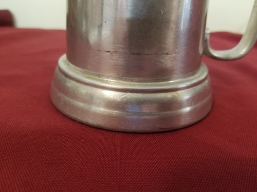 Vntg Pewter Aluminum Glass Bottom Tankard Beer Mug Stein Hong Kong Mid Century - Picture 5 of 9