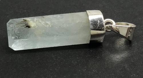 Natural aquamarine pendant, pear, solid Sterling Silver. New. Defect. - Picture 6 of 13