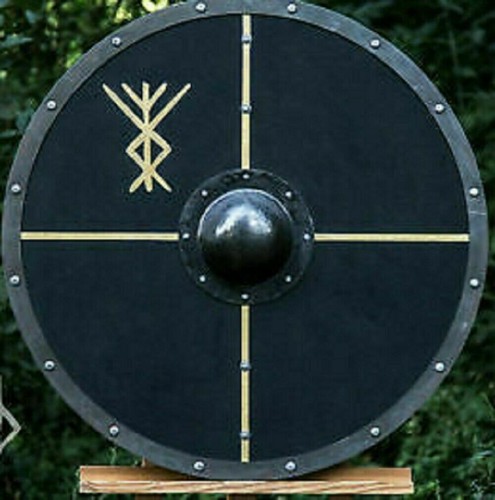 Medieval Wood And Metal Viking Round Shield Wall Décor Heavy Emboss Shield