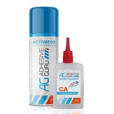 Adhesive Guru CA Glue with Activator 1.7 oz - Super Glue for Wood Metal DIY