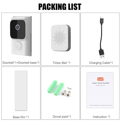 Tuya WiFi Smart Home Security Video Doorbell Wireless HD Camera IR Night Vision - Picture 16 of 16