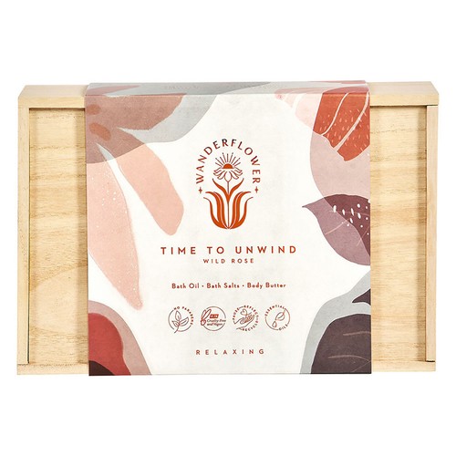 Wanderflower - Wild Rose Time to Unwind Relaxing Set in Wooden Gift Box - Picture 2 of 5