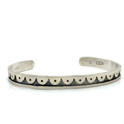 【Hopi】【Ferron Joseysva】【ブレスレット】 Vintage Sterling Cyrus Josytewa Native American Hopi Overlay Cuff