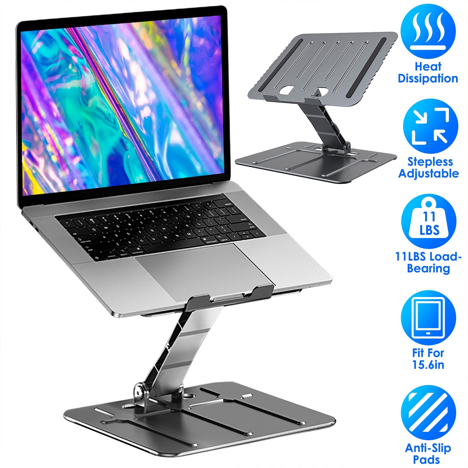 Adjustable Ergonomic Laptop Stand Portable Riser for Height Adjustments-image