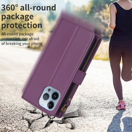 For Moto G53 G23 G13 G73 Flip Zipper Leather Wallet Kickstand Phone Case Cover - Picture 56 of 57