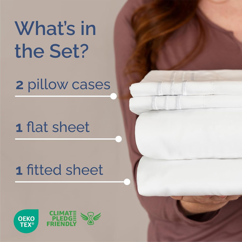 Queen Size 4 Piece Sheet Set - Comfy Breathable & Cooling Bed Sheets Set - Hotel - Picture 2 of 12