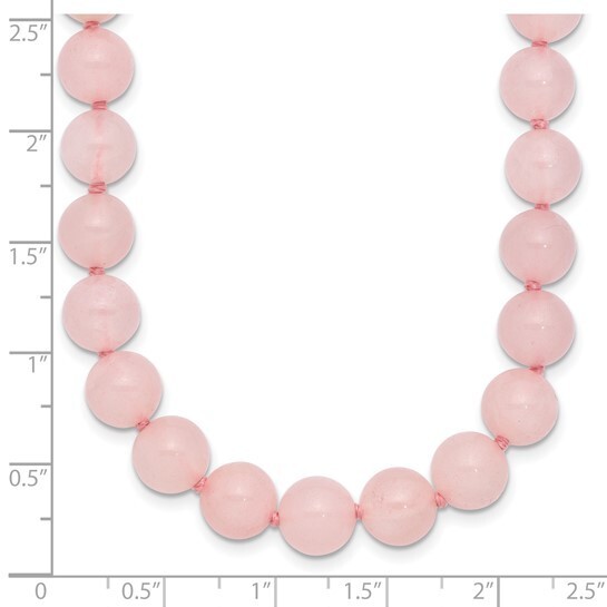 8-8.5mm Smooth Beaded Rose Quartz Necklace QH4669-18