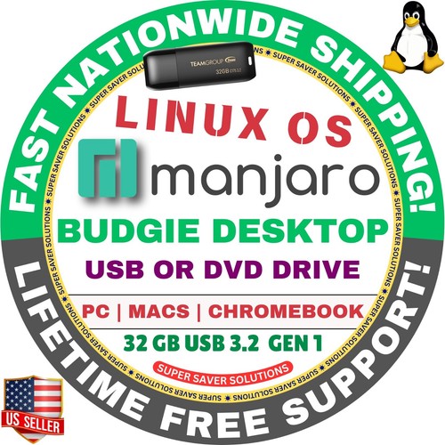 MANJARO LINUX OS / DVD/USB Flash Drive / CINNAMON, PLASMA, XFCE, GNOME, BUDGIE - Picture 15 of 19