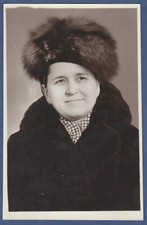 Portrait of a beautiful girl in a hat, pretty woman Soviet Vintage Photo USSR
