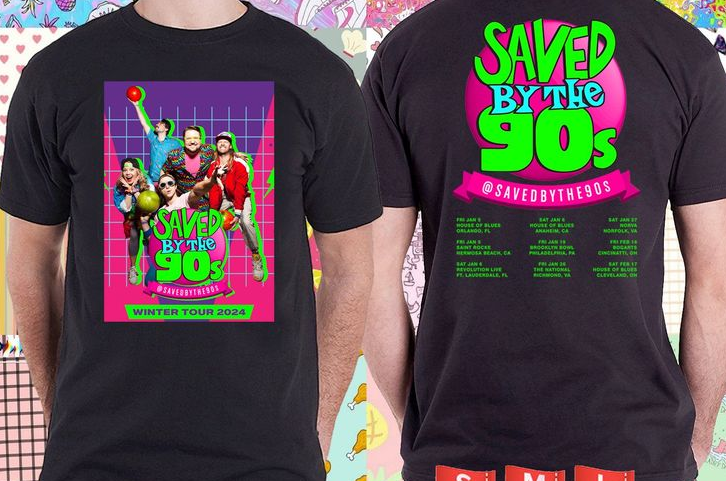 2024 Live Saved by the 90s USA Tour Black T-Shirt Unisex Essential Tour Merch