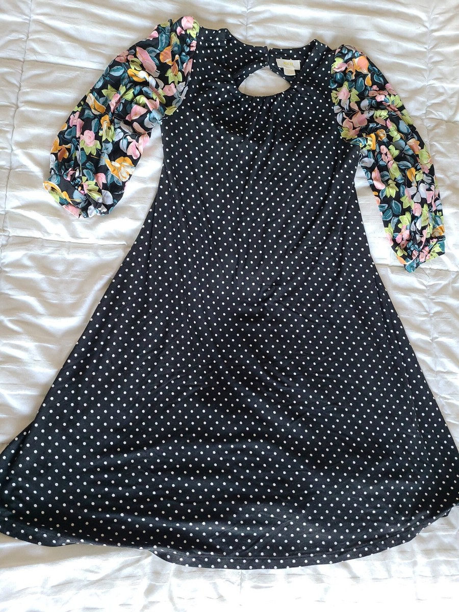 anthropologie maeve black floral dress Anthropologie Maeve Side Slit Midi Dress Black Floral Motif SZ 2 Petite $168 New