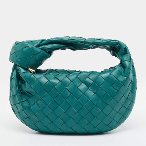Bottega Veneta Jodie Mini Green Intrecciato Leather Hobo