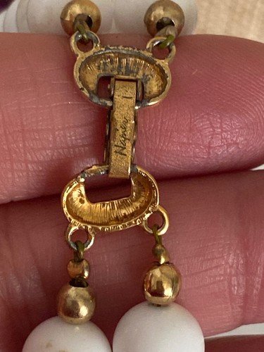 Collana girocollo Napier vintage doppio filo accenti oro bianco anni 80 - Foto 10 di 14