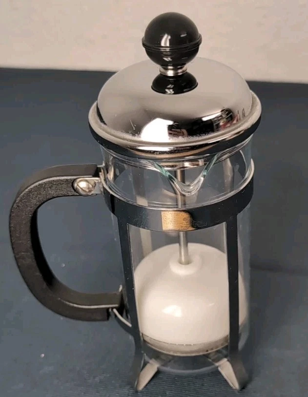 Vintage Pyrex Melior France Mini French Press Coffee Maker Silver Tone One Cup
Opens in a new window