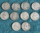$5 face value [Lot of 10] Franklin Half Dollar - 90% Silver - Misc dates