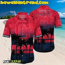 Cleveland Indians MLB Sunset Tropical Island Hawaiian Shirt