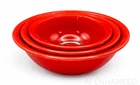Pyrex Rainbow Red Nesting Mixing Bowls Clear Base Set 322 323 325 Vintage