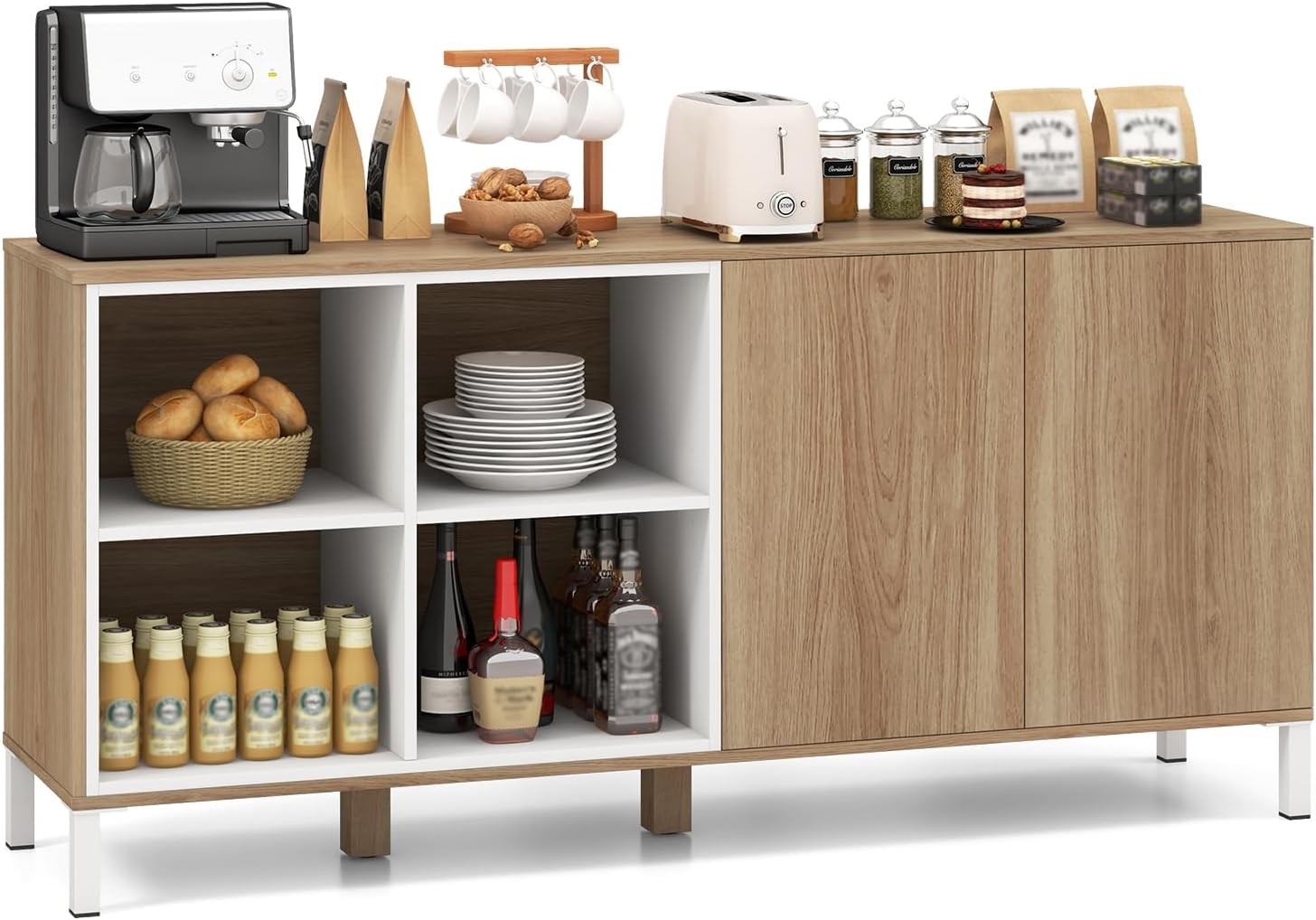 Buffet Cabinet with 4 Storage Compartments, Kitchen Sideboard for Dining Room